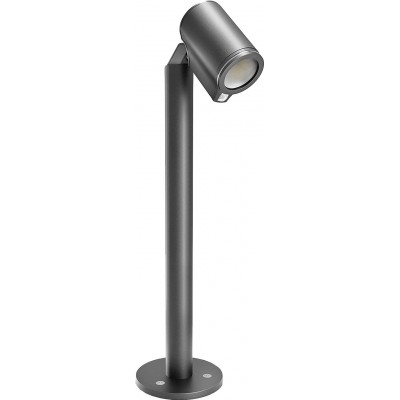 Lámpara de exterior 8W Forma Cilíndrica 57×23 cm. Foco orientable LED. Detector de movimiento. Control con APP Smartphone. Bluetooth Terraza, jardín y espacio público. Aluminio. Color antracita