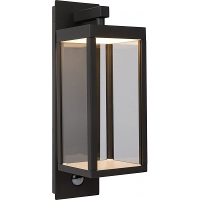 162,95 € Envío gratis | Aplique de pared exterior 15W 38×17 cm. Aluminio y cristal. Color negro