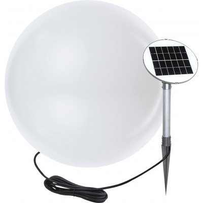 照明家具 LED 球形 形状 Ø 50 cm. 太阳能充电。暮光传感器 阳台, 花园 和 公共场所. 聚乙烯. 白色的 颜色