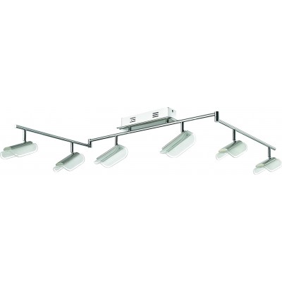 Lampada da soffitto 6W 172×19 cm. 6 faretti orientabili Cristallo. Colore grigio