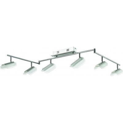 Lâmpada de teto 6W 172×19 cm. 6 focos ajustáveis Terraço, jardim e espaço publico. Estilo moderno. Cristal. Cor cinza