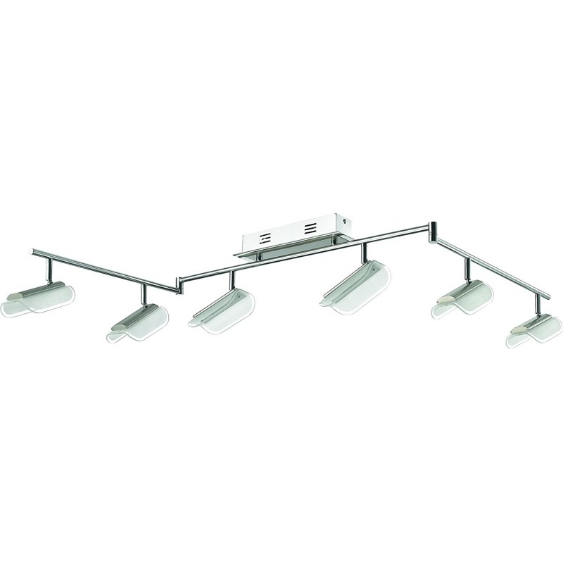 202,95 € Free Shipping | Ceiling lamp 6W 172×19 cm. 6 adjustable spotlights Crystal. Gray Color