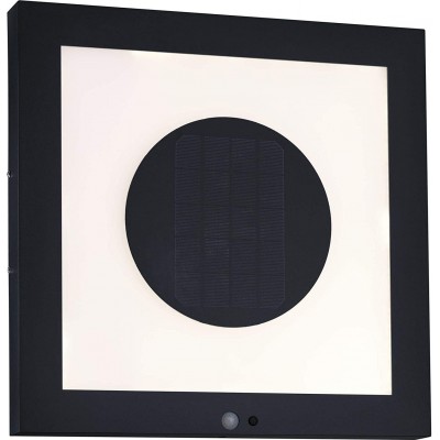 142,95 € Free Shipping | Solar lighting 2W 3000K Warm light. Square Shape 40×40 cm. Solar recharge. Movement detector Living room, garden and hall. Metal casting. Anthracite Color