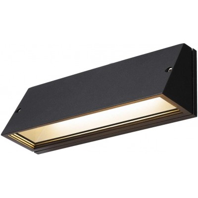 166,95 € Free Shipping | Outdoor wall light Rectangular Shape 28×10 cm. Terrace, garden and public space. Modern Style. Aluminum and Glass. Black Color