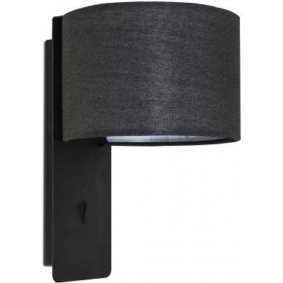 92,95 € Free Shipping | Outdoor wall light 15W Cylindrical Shape Ø 20 cm. Terrace, garden and public space. Modern Style. Metal casting and Textile. Black Color
