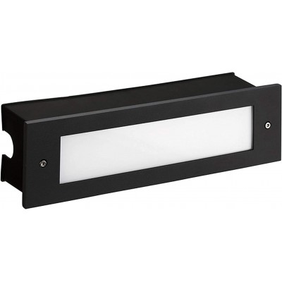 Outdoor wall light 10W Rectangular Shape LED Terrace, garden and public space. Aluminum and Glass. Black Color