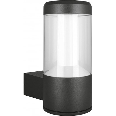 Außenwandleuchte 12W Zylindrisch Gestalten 24×18 cm. LED Terrasse, garten und öffentlicher raum. Aluminium. Schwarz Farbe
