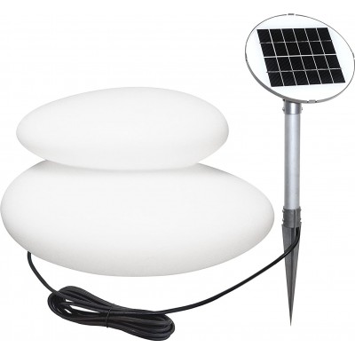 179,95 € Kostenloser Versand | Außenlampe 39×29 cm. Steinförmiges Design. solar aufladen Pmma und polyethylen. Weiß Farbe