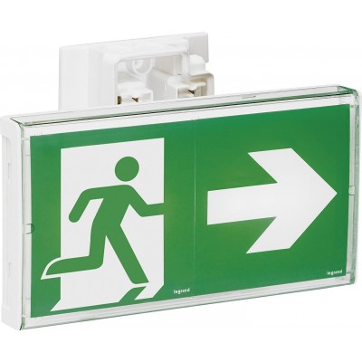 LED sign 1W Rectangular Shape 30×20 cm. Evacuation signaling LED Living room, dining room and lobby. PMMA. Green Color