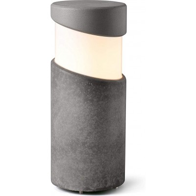 259,95 € Free Shipping | Luminous beacon 15W Cylindrical Shape 35×15 cm. Terrace, garden and public space. Crystal and Concrete. Gray Color