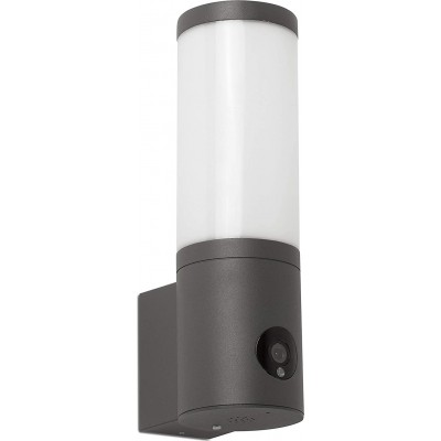 Outdoor wall light 9W Cylindrical Shape Ø 9 cm. LED with camera Garden. Modern Style. Aluminum and Polycarbonate. Gray Color
