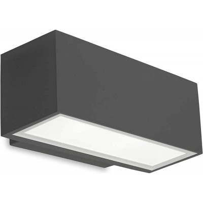 262,95 € Free Shipping | Outdoor wall light Rectangular Shape LED Terrace, garden and public space. Aluminum and Glass. Black Color