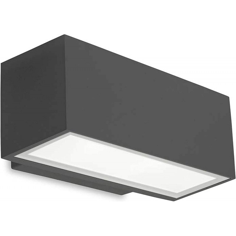 262,95 € Free Shipping | Outdoor wall light Rectangular Shape LED Terrace, garden and public space. Aluminum and Glass. Black Color