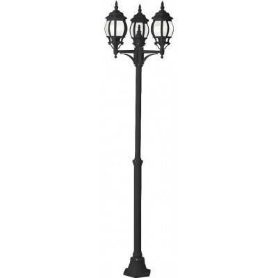 307,95 € Kostenloser Versand | Strassenlicht 60W 235×52 cm. 3 Lichtpunkte Terrasse, garten und öffentlicher raum. Rustikal Stil. Glas. Schwarz Farbe